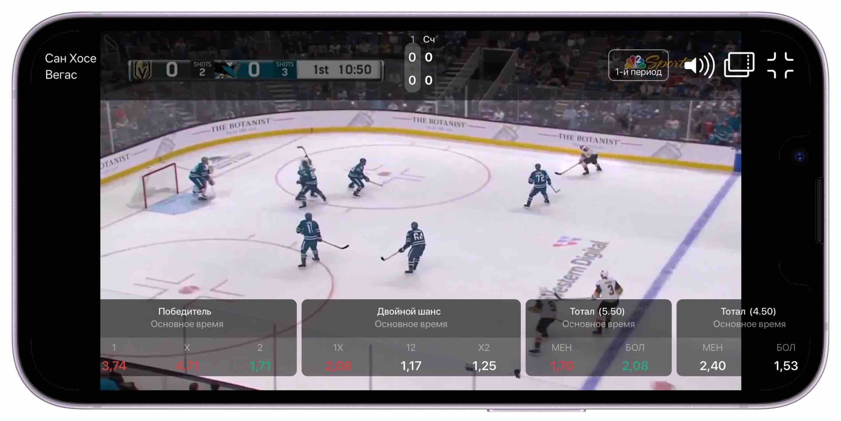 НХЛ трансляция на телефоне